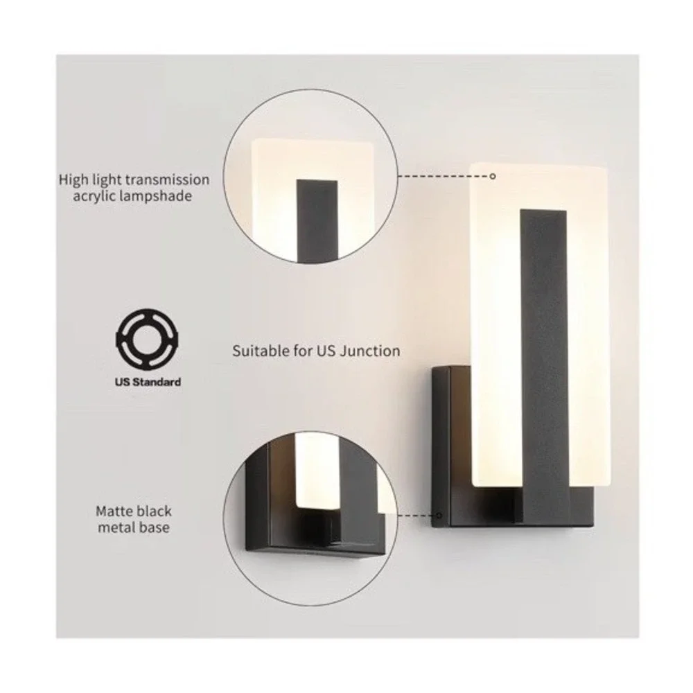 Joosenhouse Modern Led Wall Sconce Dimmable Wall Mounted Lamp Set Of‎ 2